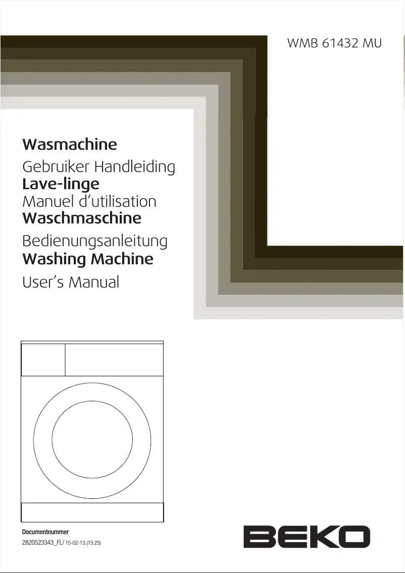 Page 1 de la notice Manuel utilisateur Beko WMB 61422 MU