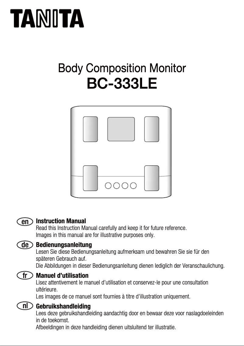 Page 1 of the manual User Manual Tanita BC-333LE