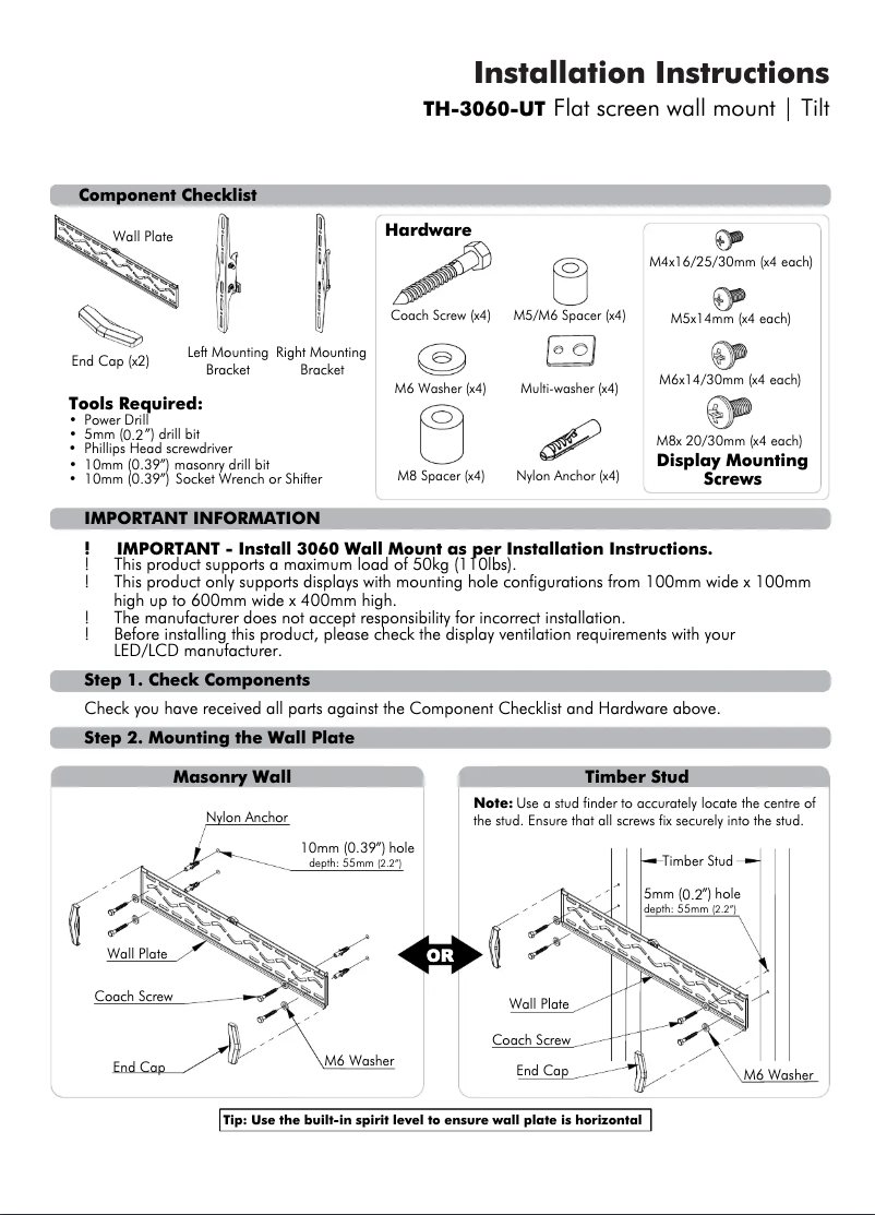Page n°1 - Manuel utilisateur Atdec TH-3060-UT