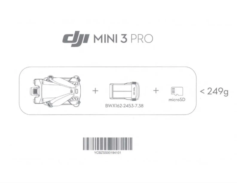 Image de la première page du manuel de l'appareil Mini 3 Pro Intelligent Flight Battery