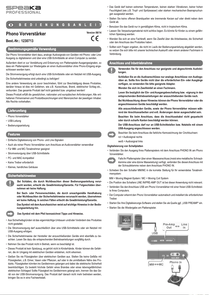 Page n°1 - Manuel utilisateur Speaka SP-4922852