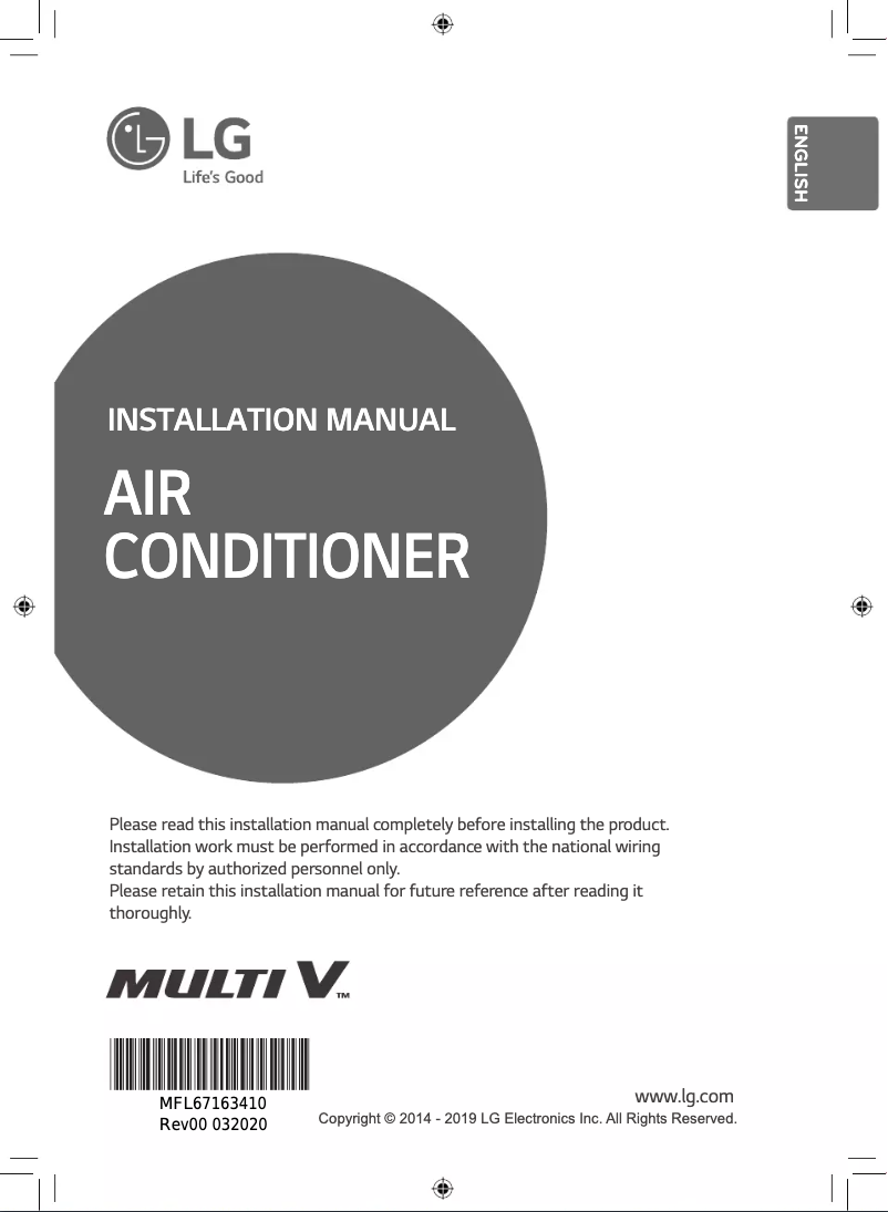 Page n°1 - Manuel utilisateur LG JRUN120LTE5