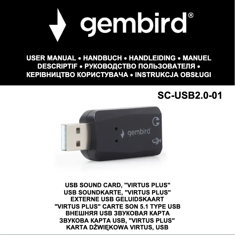 Page 1 de la notice Manuel utilisateur Gembird Virtus Plus SC-USB2.0-01