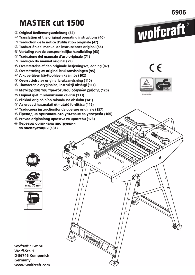 Page n°1 - Manuel utilisateur Wolfcraft 6906506