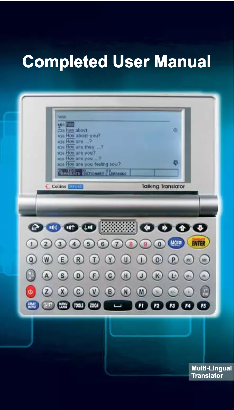 Page 1 de la notice Manuel utilisateur Trano M8