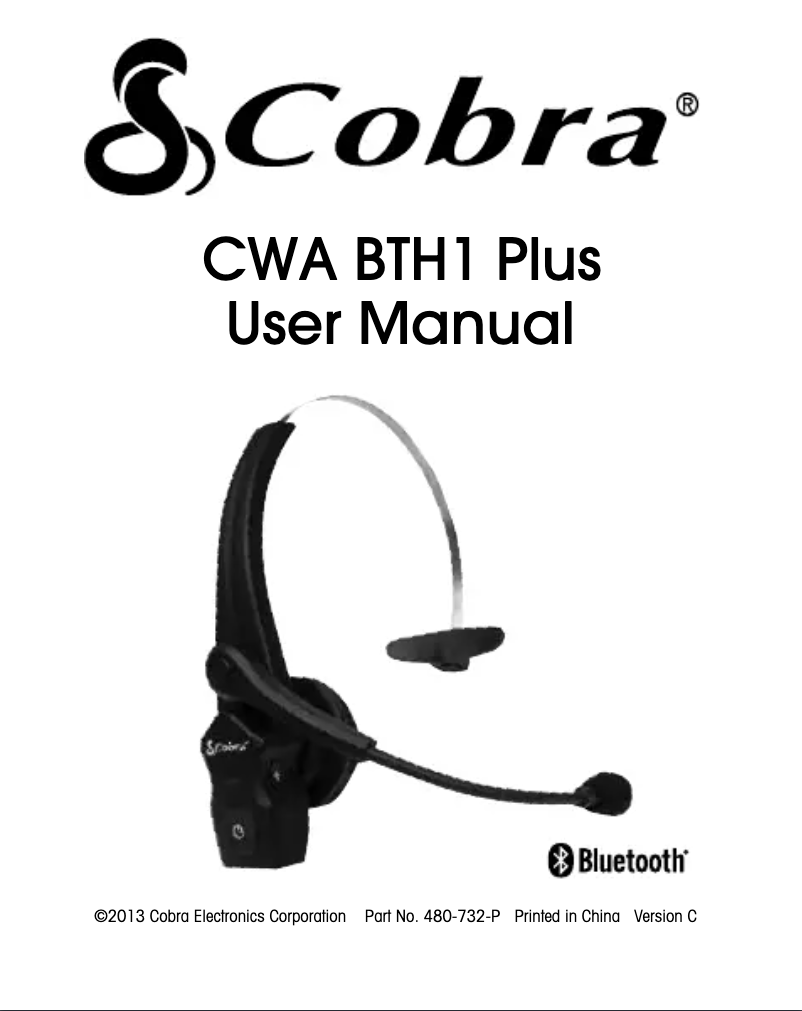 Page 1 de la notice Manuel utilisateur Cobra CWA BTH1 Plus