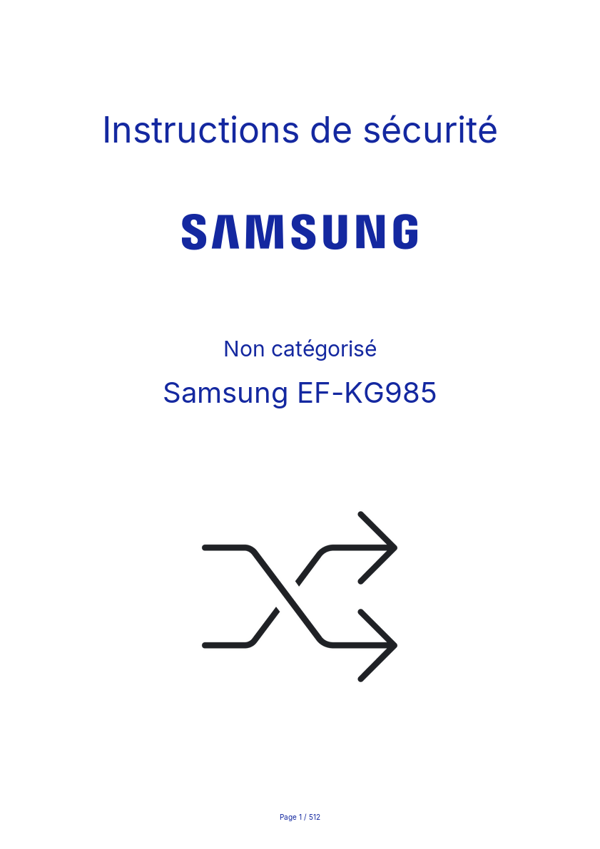 Page n°1 - Instructions de sécurité Samsung EF-KG985