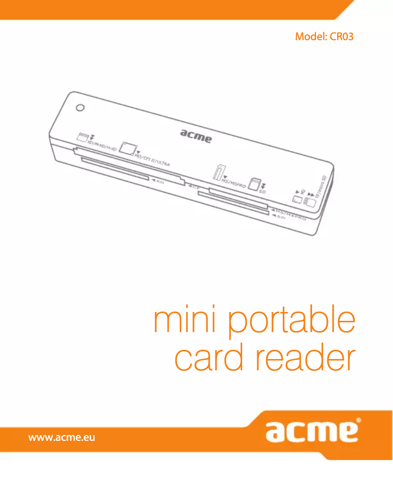 Image de la première page du manuel de l'appareil CR03