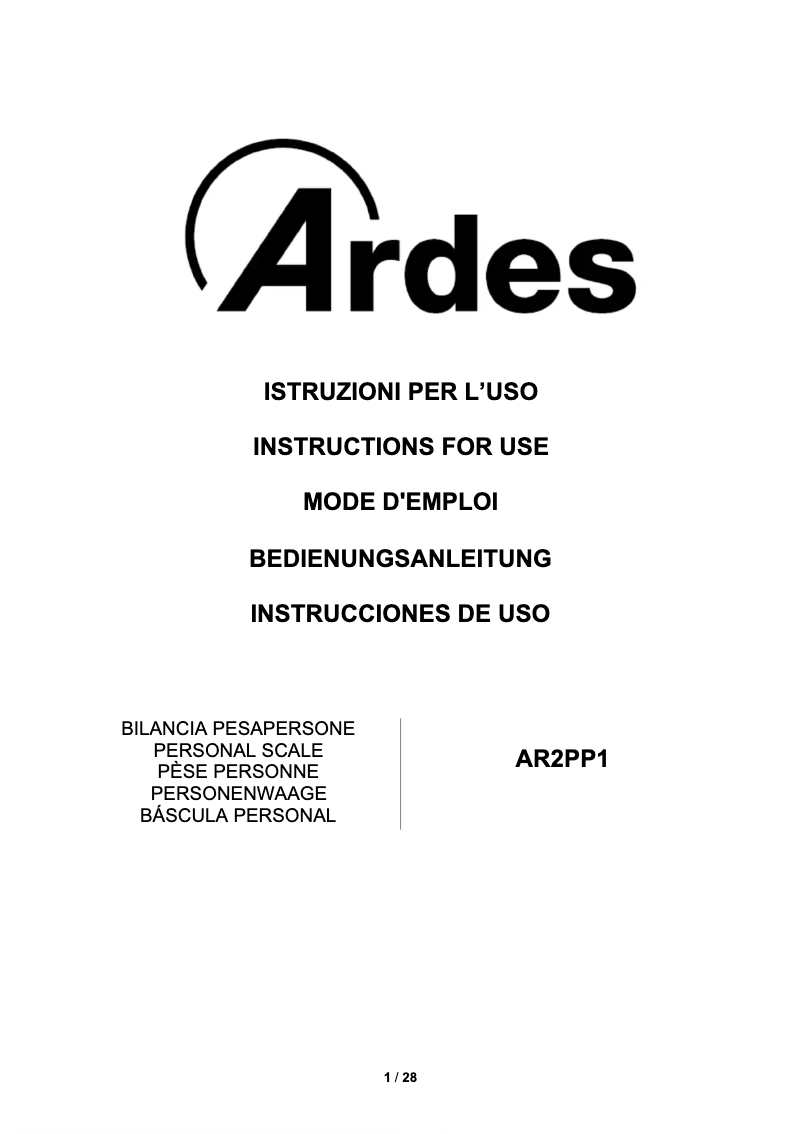 Page n°1 - Manuel utilisateur Ardes AR2PP1
