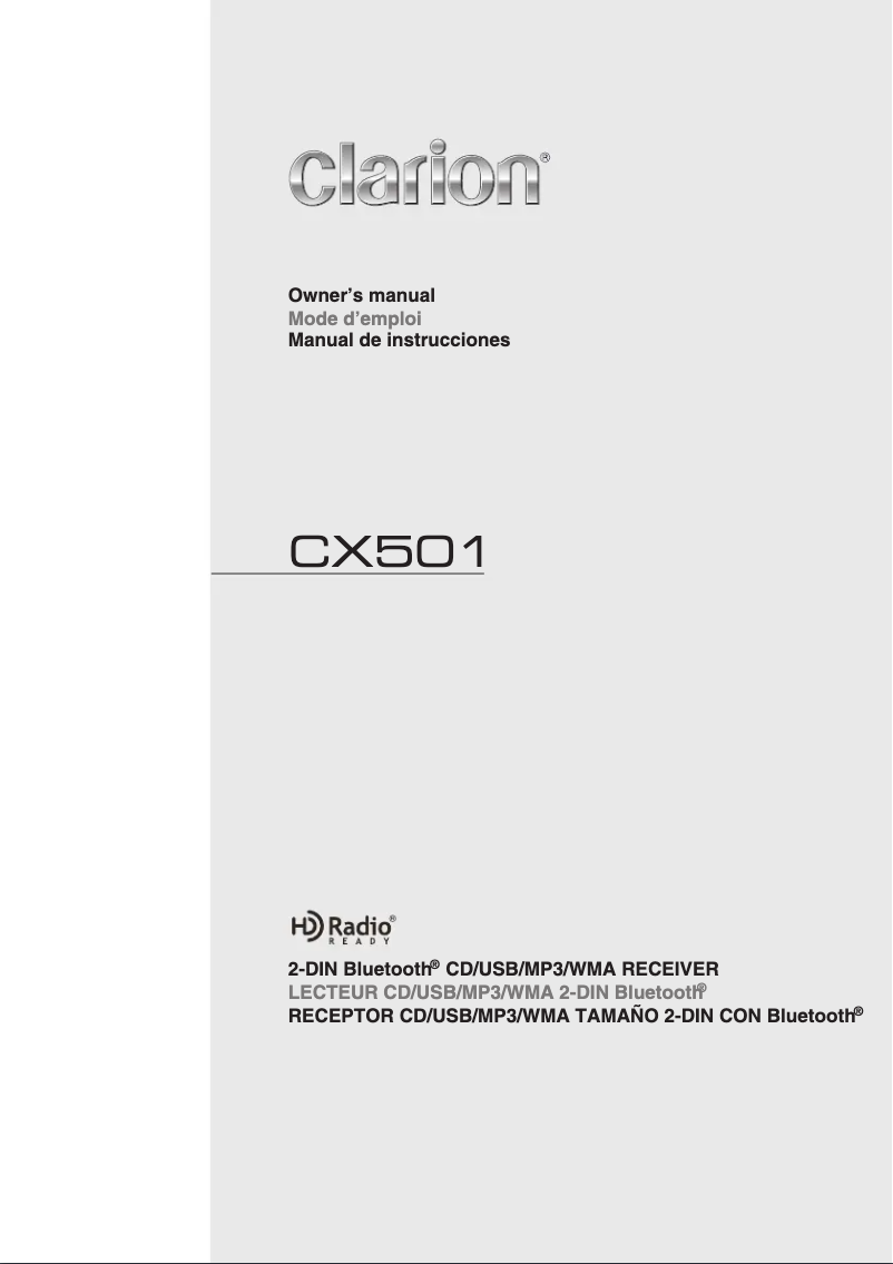 Page n°1 - Manuel utilisateur Clarion CX501