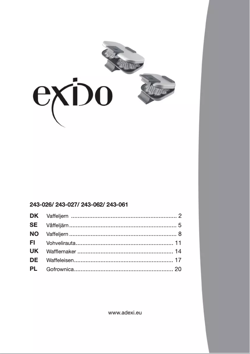 Page n°1 - Manuel utilisateur Exido 243-061