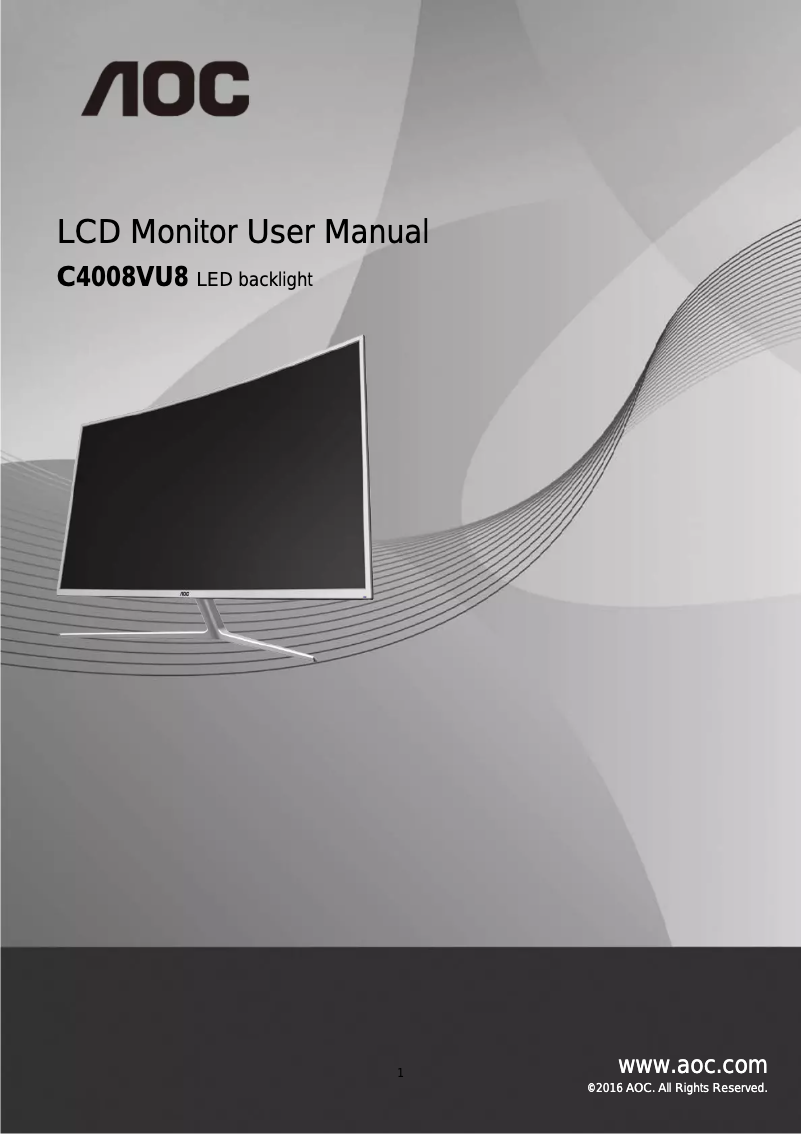Page n°1 - Manuel utilisateur AOC C4008VU8