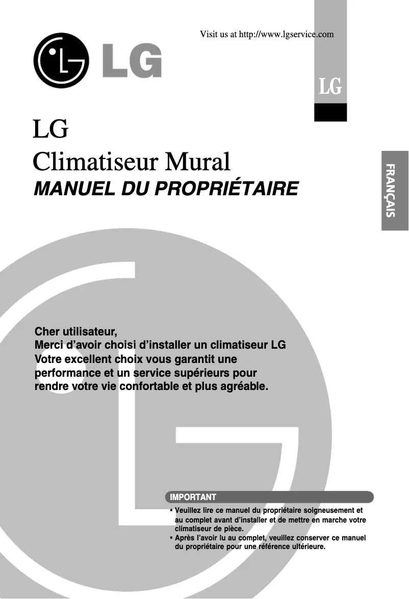 Page n°1 - Manuel utilisateur LG LSNH0764DM0