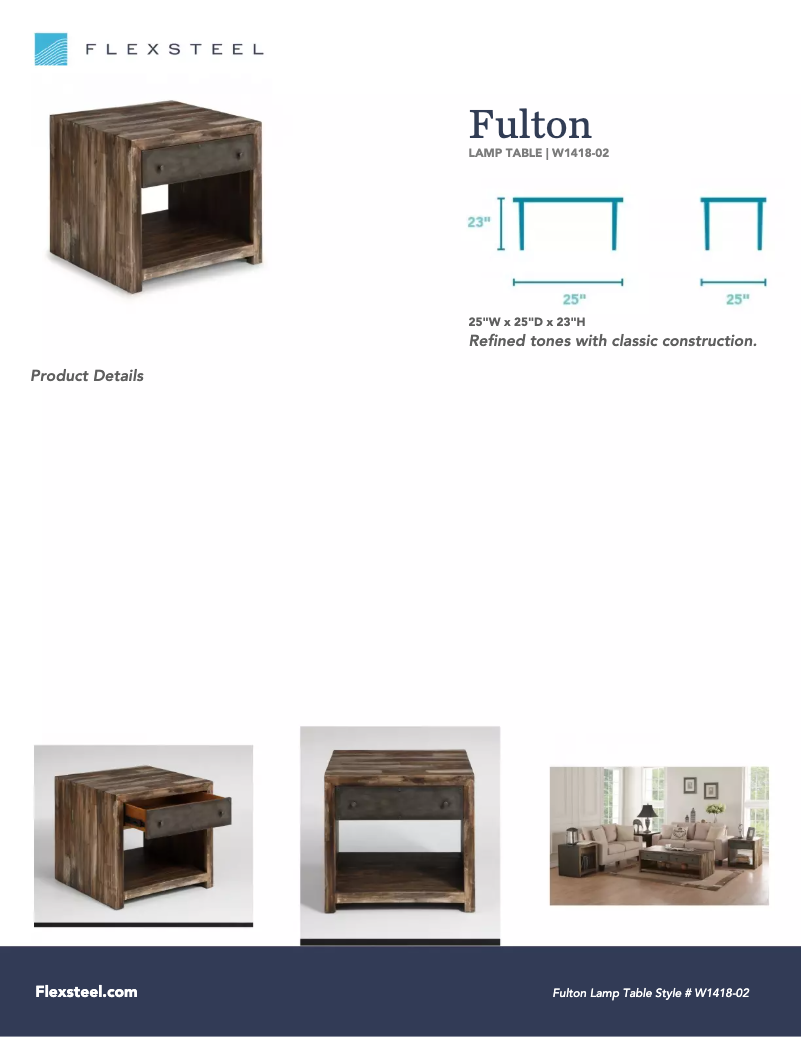 Page n°1 - Manuel utilisateur Flexsteel Fulton W1418-02