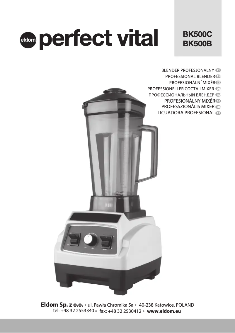 Page n°1 - Manuel utilisateur Eldom Perfect Vital BK500B