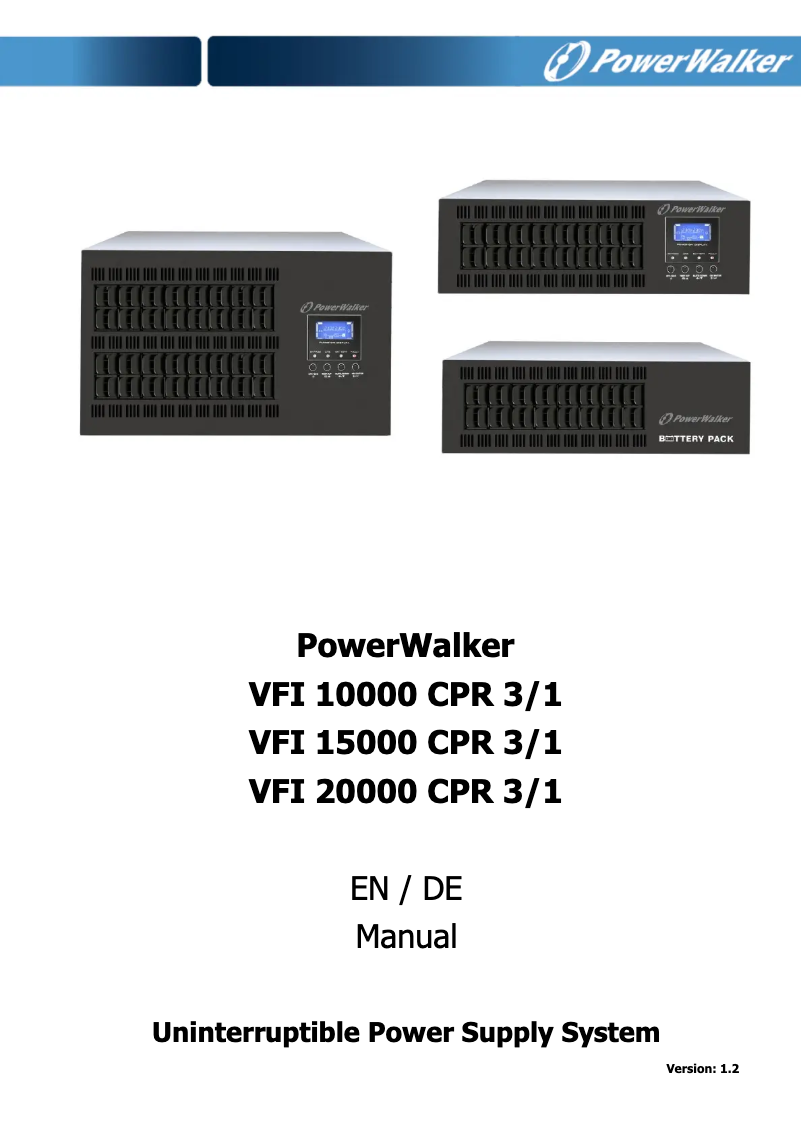 Page n°1 - Manuel utilisateur PowerWalker VFI 20000 CPR 3/1