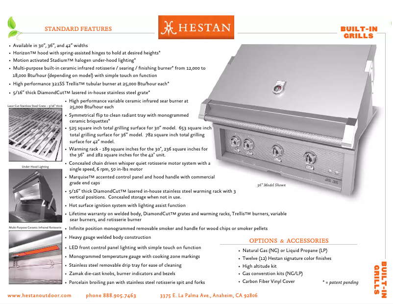 Page 1 de la notice Fiche technique Hestan GABR30-LP