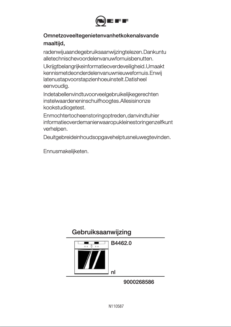 Page 1 de la notice Manuel utilisateur Neff B 4462 NO