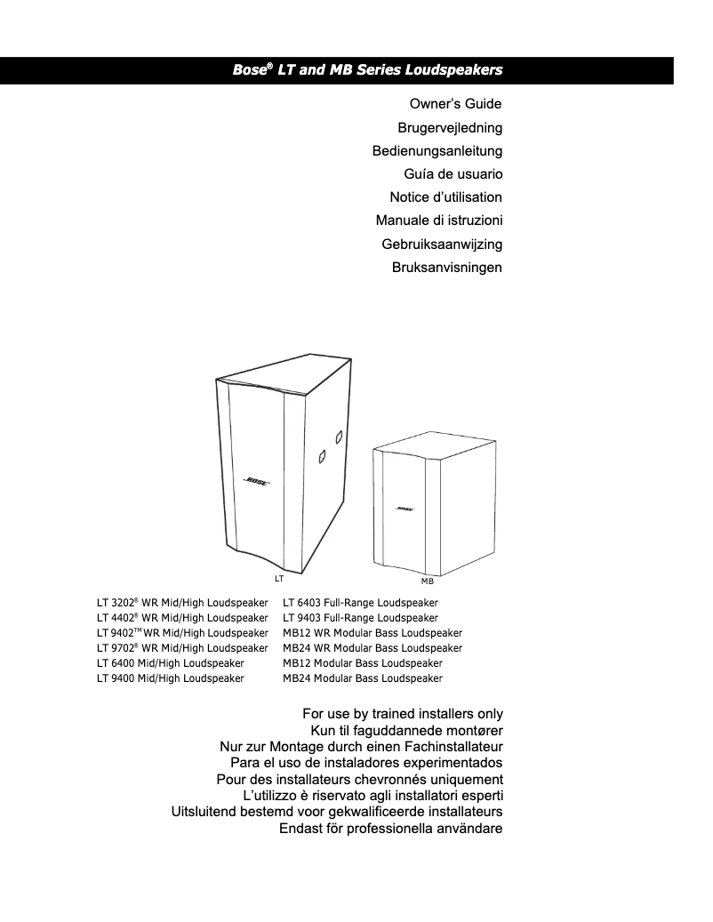 Page 1 de la notice Manuel utilisateur Bose LT 9400