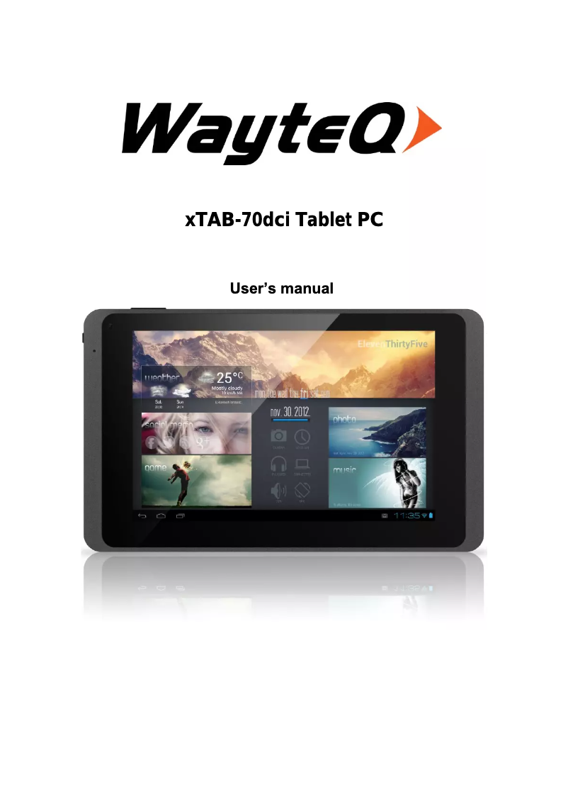Page n°1 - Manuel utilisateur WayteQ XTab 70 DCI