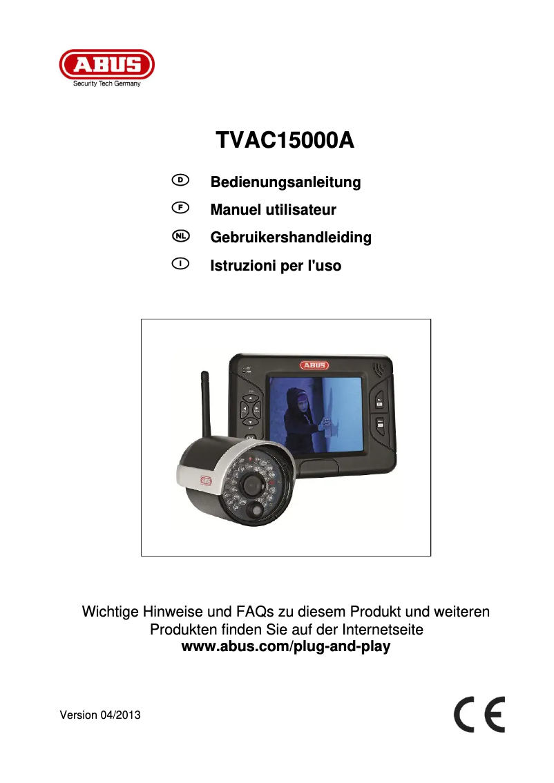 Page 1 de la notice Manuel utilisateur Abus TVAC15000A