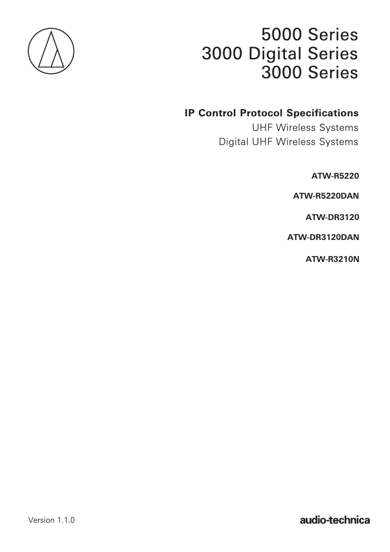 Image de la première page du manuel de l'appareil ATW-R5220