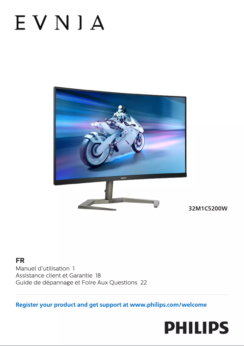 Page 1 de la notice Manuel utilisateur Philips Evnia 32M1C5200W