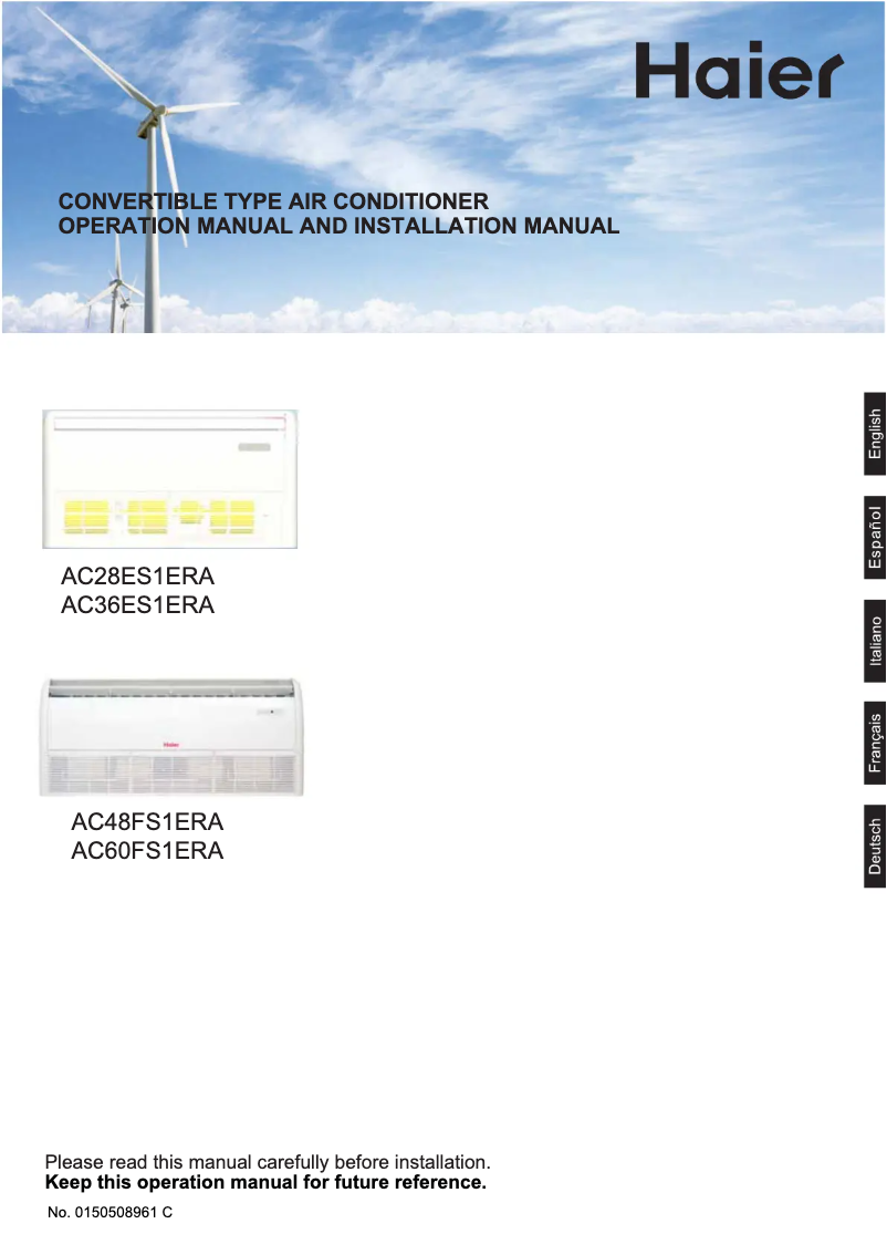 Página 1 del manual Manual de usuario Haier AC60FS1ERA