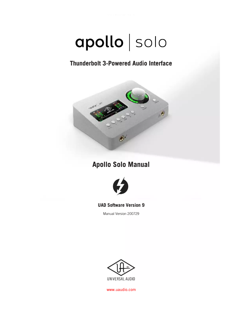 Page n°1 - Manuel utilisateur Universal Audio Apollo Solo