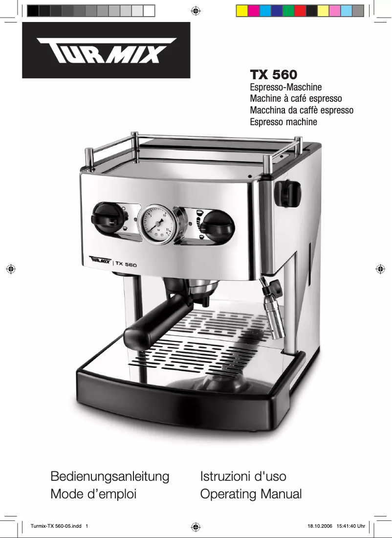 Page 1 de la notice Manuel utilisateur Turmix TX 560