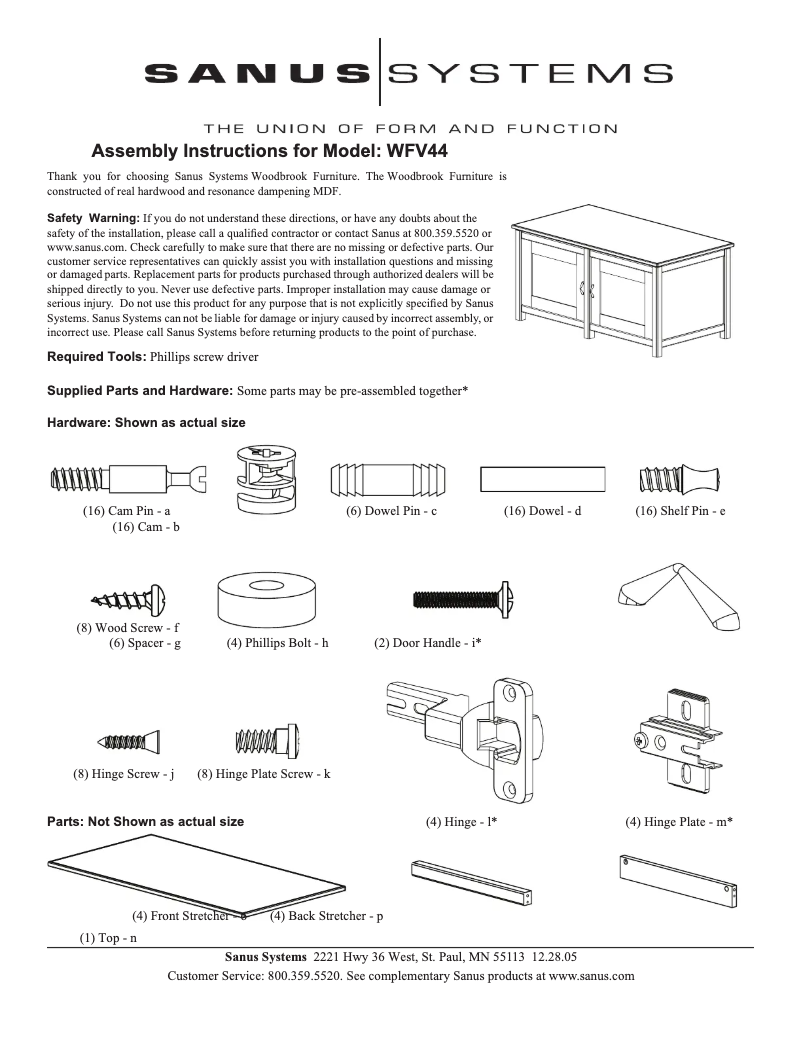 Image de la première page du manuel de l'appareil WFV44