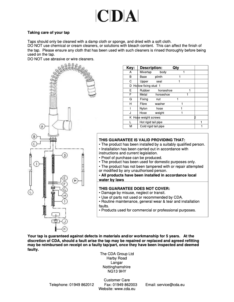 Page 1 de la notice Manuel utilisateur CDA TM1CH