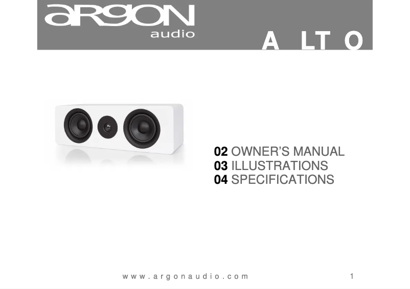 Page n°1 - Manuel utilisateur Argon ALTO Center