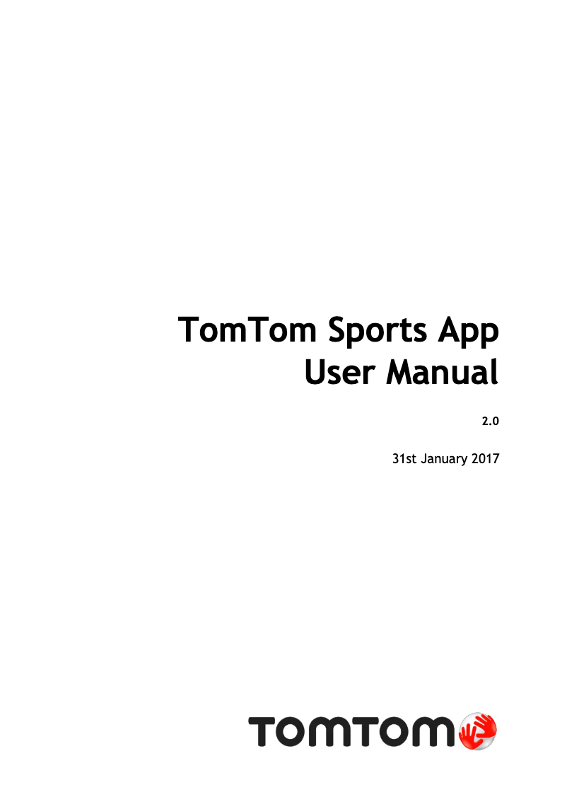 Page n°1 - Manuel utilisateur TomTom Sports App