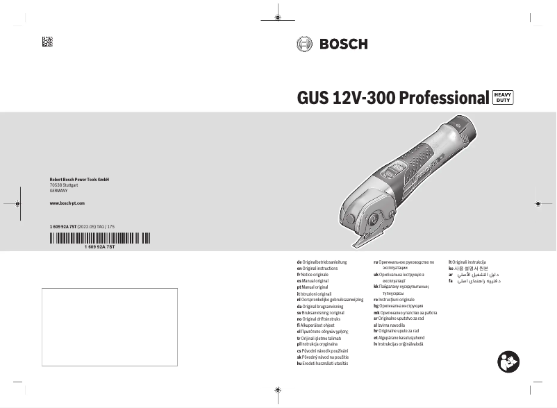 Page 1 of the manual User Manual Bosch GUS 10,8 V-LI Professional