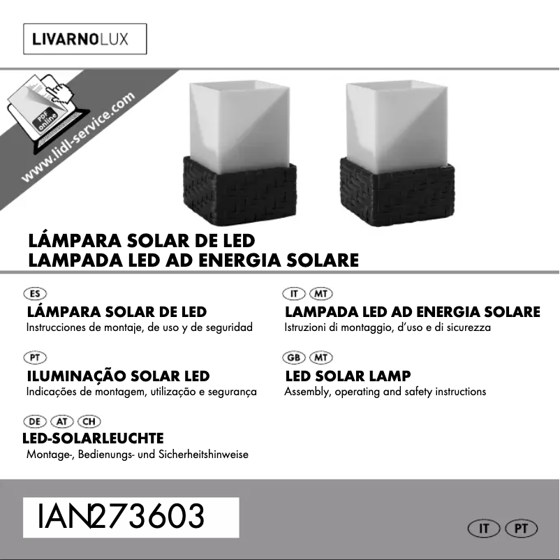 Page 1 de la notice Manuel utilisateur Livarno Lux IAN 295695