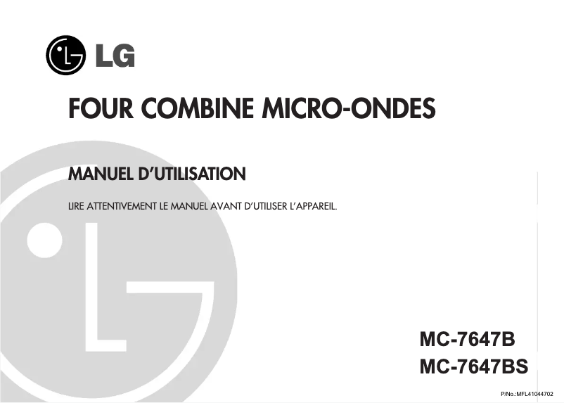 Página 1 del manual Manual de usuario LG MC-7647B