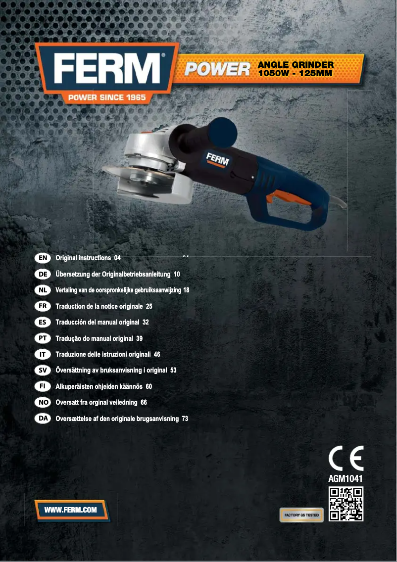 Page n°1 - Manuel utilisateur Ferm AGM1041