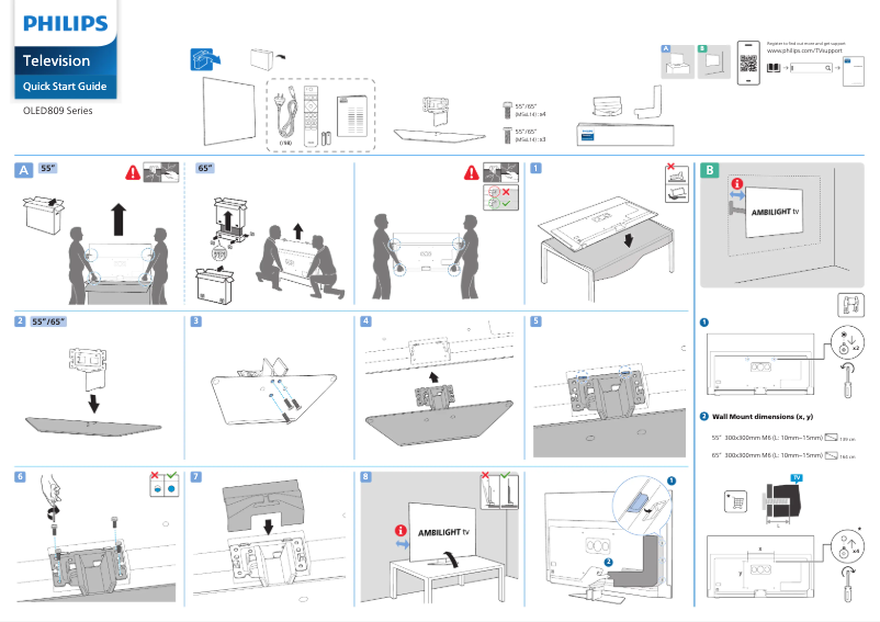 Page 1 of the manual Quick Start Guide Philips 55OLED809