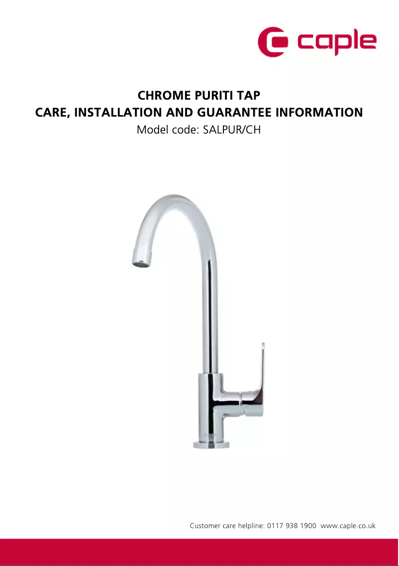 Image de la première page du manuel de l'appareil SALPUR/CH