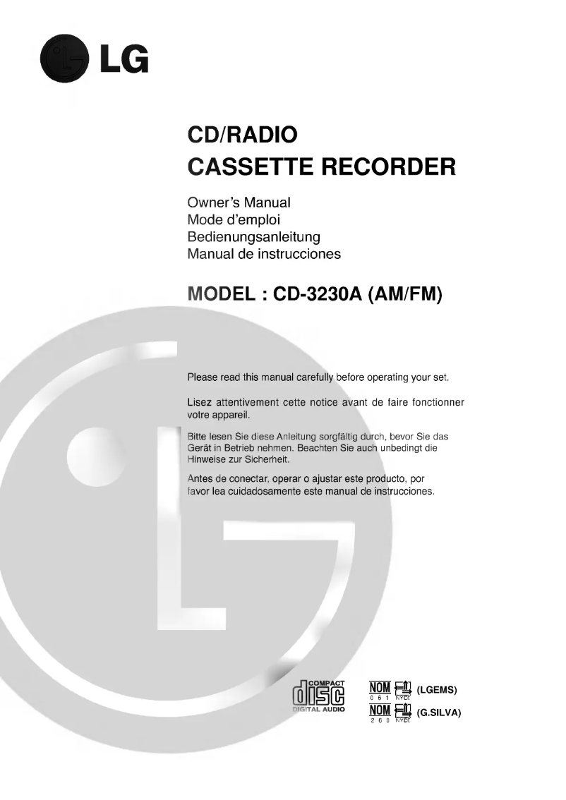 Página 1 del manual Manual de usuario LG CD-3230A