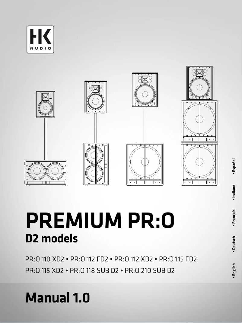 Page 1 de la notice Manuel utilisateur HK Audio PR:O 118 SUB D2