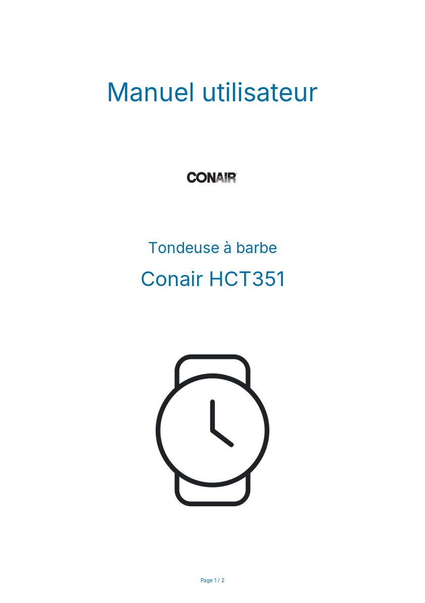 Image de la première page du manuel de l'appareil HCT351