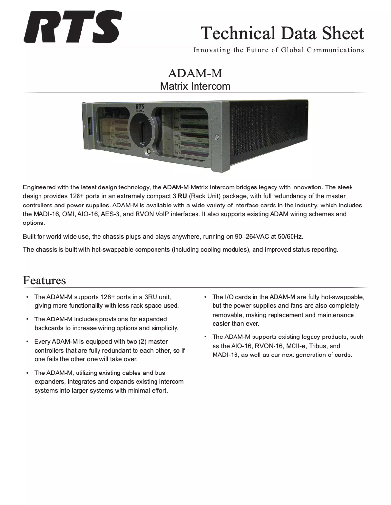 Image de la première page du manuel de l'appareil ADAM-M