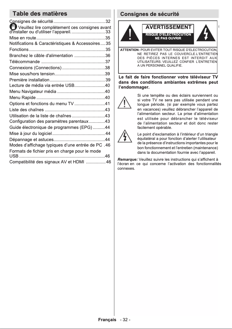 Image de la première page du manuel de l'appareil D32H278A3