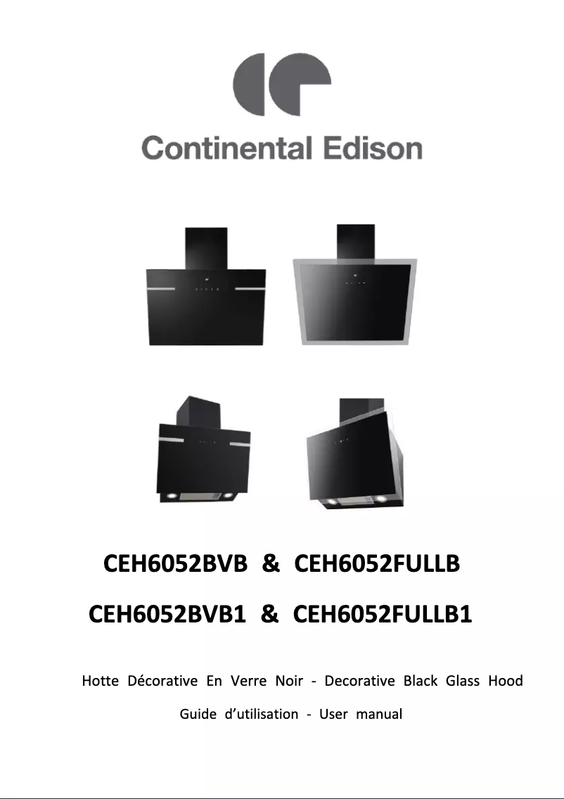 Page n°1 - Manuel utilisateur Continental Edison CEH6052FULLB1