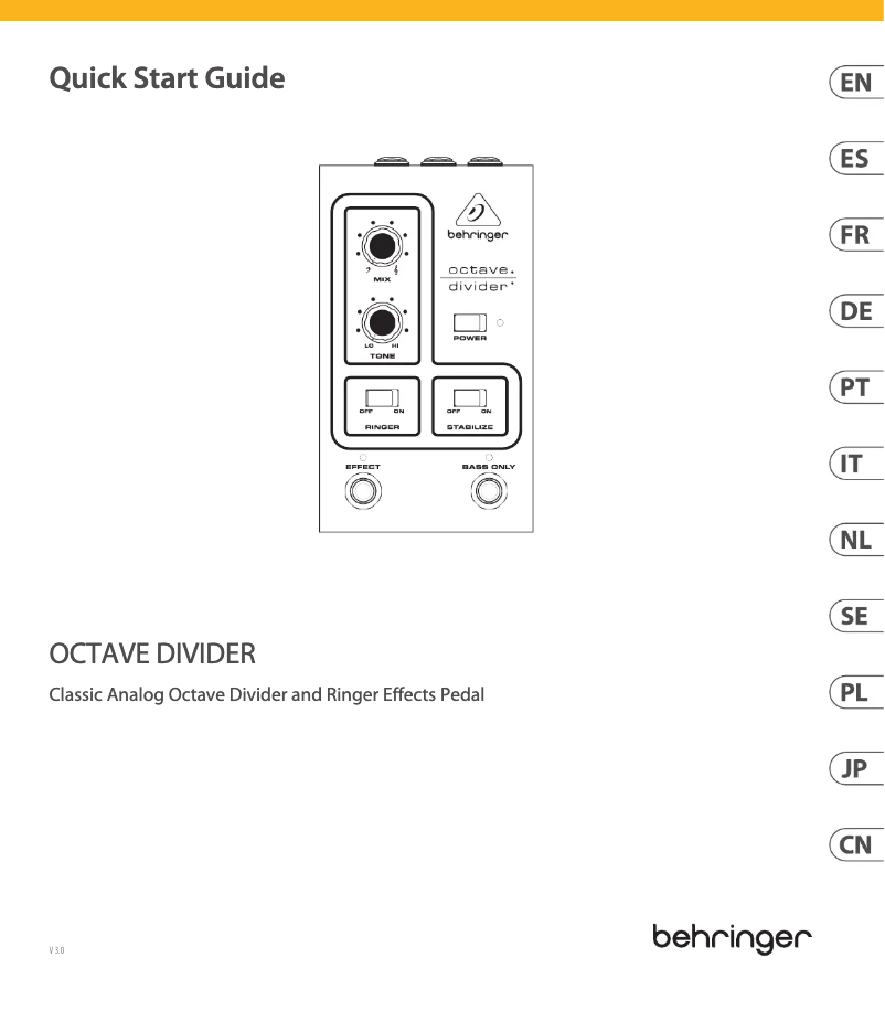 Imagen de la primera página del manual del dispositivo Octave Divider