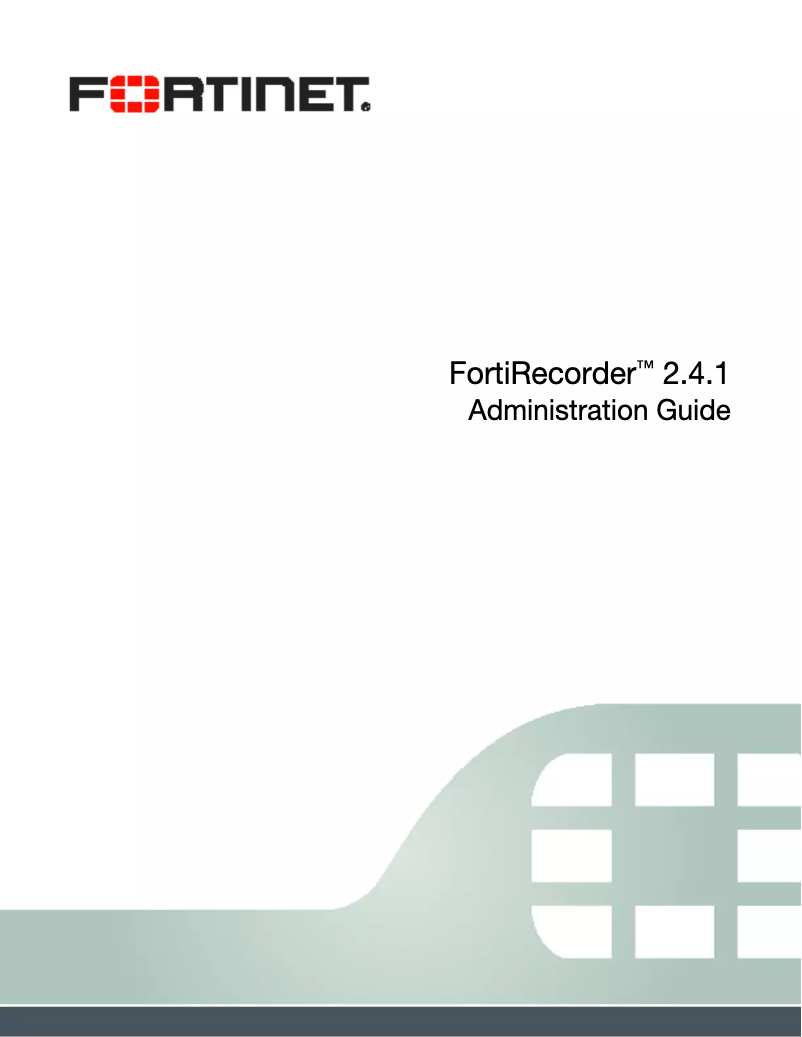 Image de la première page du manuel de l'appareil FortiCam FCM-MB40