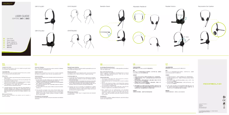 Page 1 de la notice Manuel utilisateur Addasound Crystal 2802