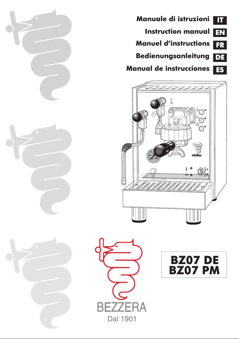 Page 1 de la notice Manuel utilisateur Bezzera BZ07